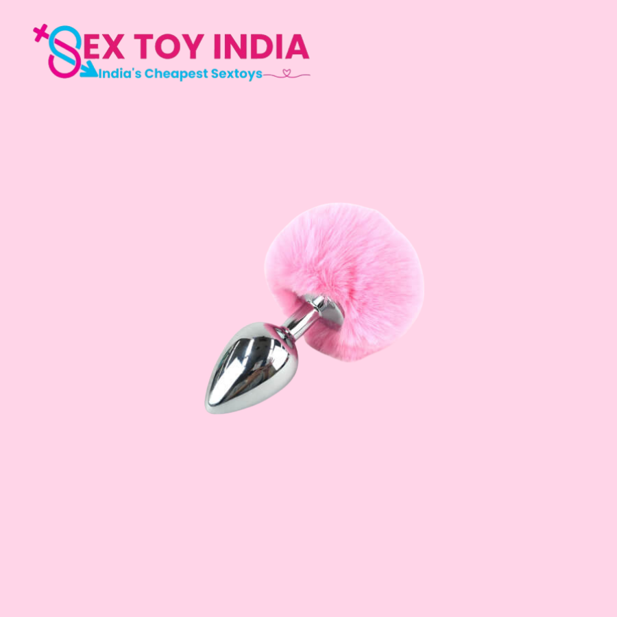 Bunny Tail Metal anal plug M size