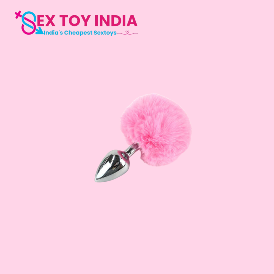 Bunny Tail Metal anal plug S size