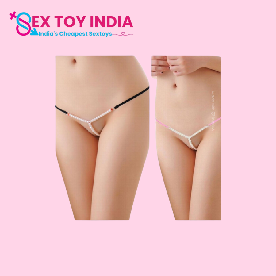 Three Side Pearl G String Pink